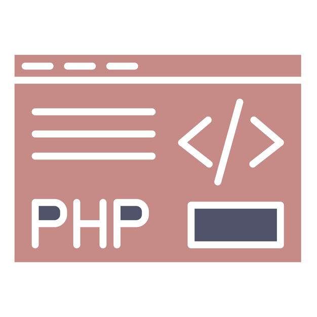 Vector php coding icon