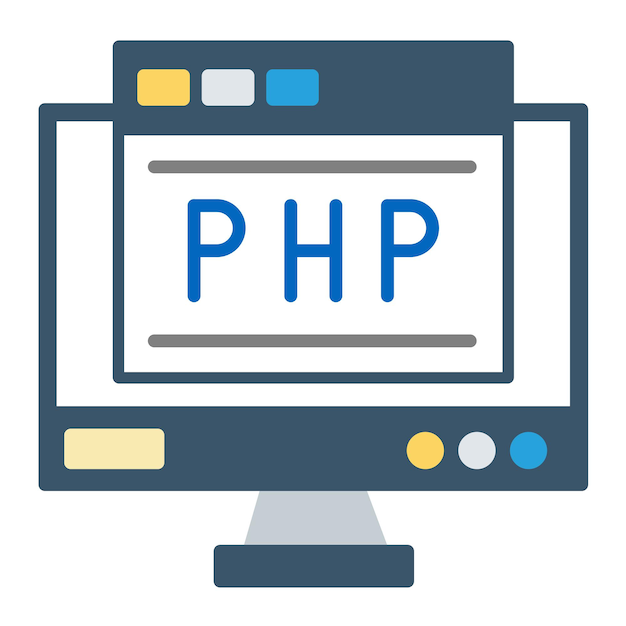 Vector php coding vector illustration style