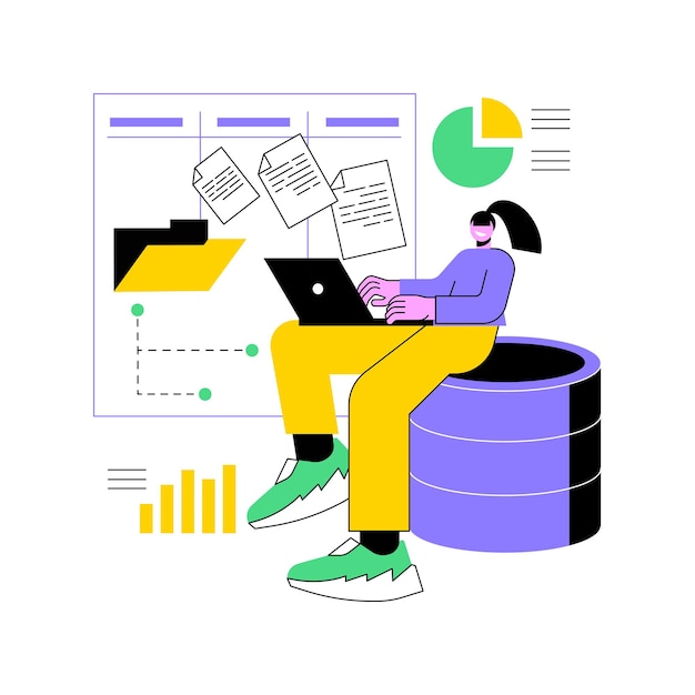 Vector php and mysql development abstract concept vector illustration