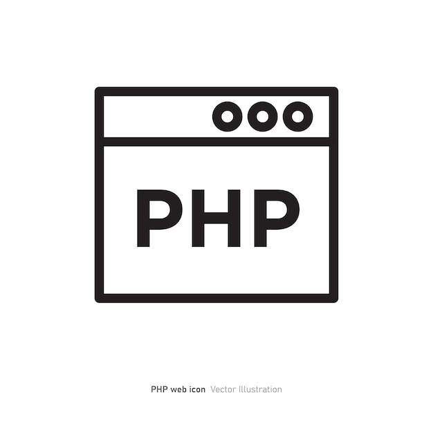 Vector php web icon design page script icon for website vector illustration