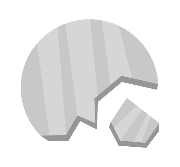 Vector piece of broken glass flat icon trash sorting and utilization