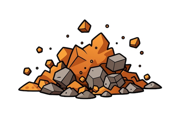 Vector pile of rocks and earth