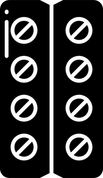 Vector pills solid glyph vector illustration