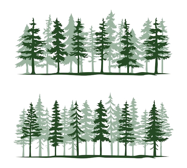 Vector pine tree silhouette vector design illustration