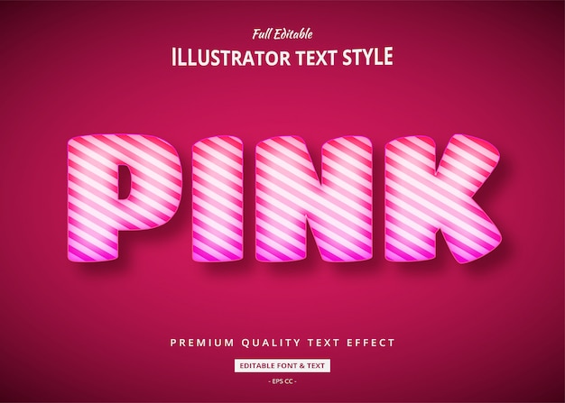 Vector pink balloon 3d text style effect