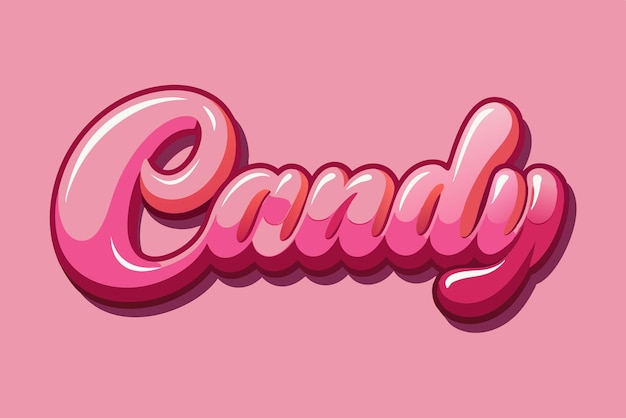 Vector pink letters that say candy in pink