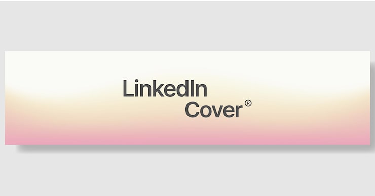 Vector pink minimalist linkedin cover banner with blurred gradient background