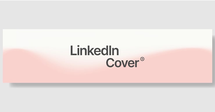 Vector pink minimalist linkedin cover banner with blurred gradient background