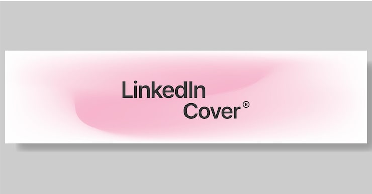 Vector pink minimalist linkedin cover banner with blurred gradient background