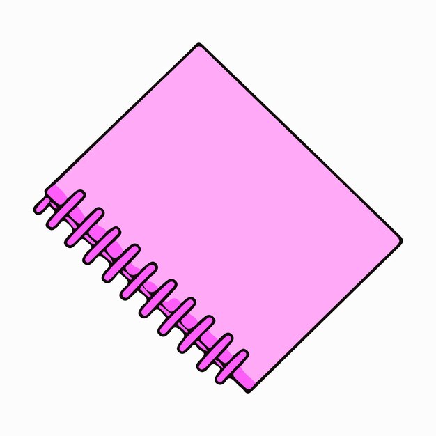Vector pink spiral notebook