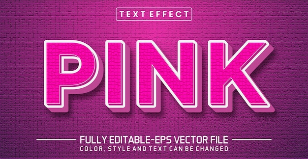 Vector pink text editable style effect