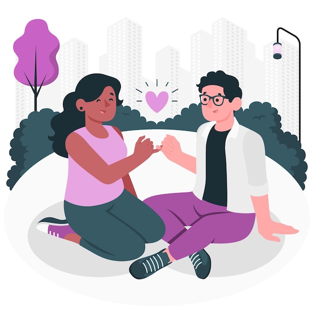 Vector pinky promise concept illustration