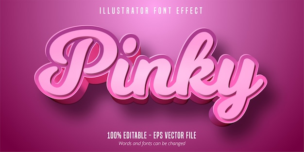 Vector pinky text, 3d editable font effect