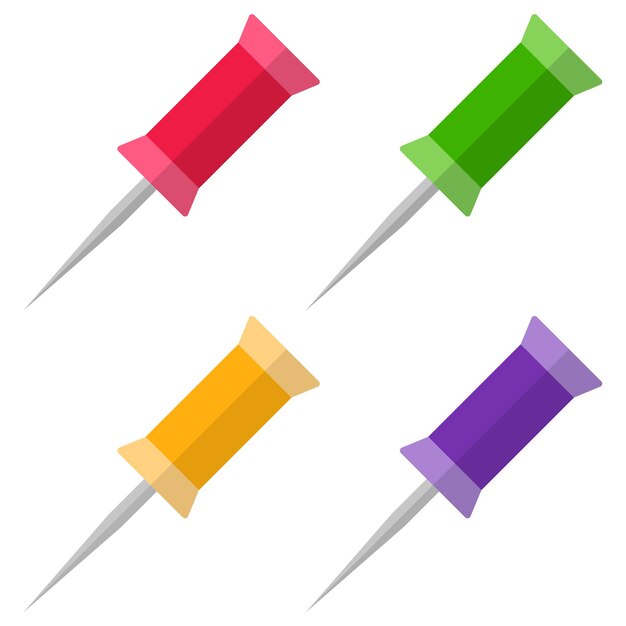 Vector pins for pinning paper notes icon isolated on white background