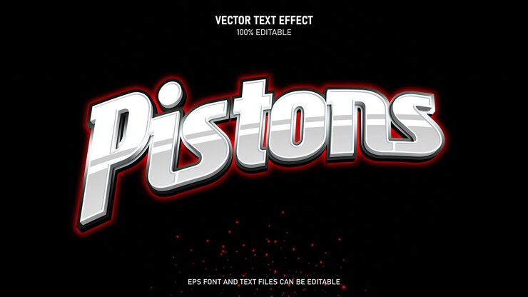 Piston 3d text style editable text effect