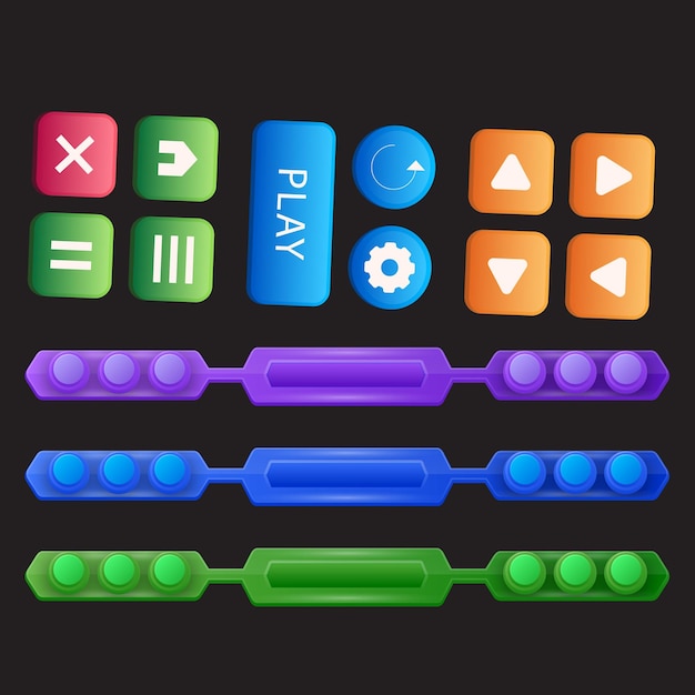 Vector pixel game icon retro video games element arcade ui button digital console 8bit interface pixel