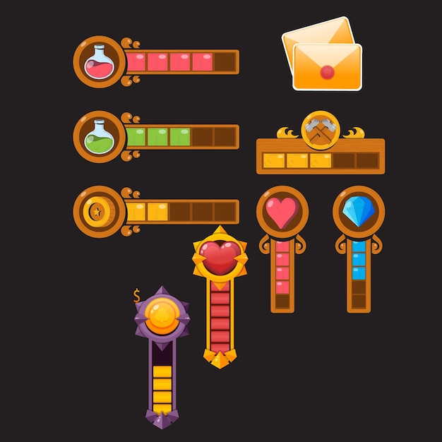 Vector pixel game icon retro video games element arcade ui button digital console 8bit interface pixel