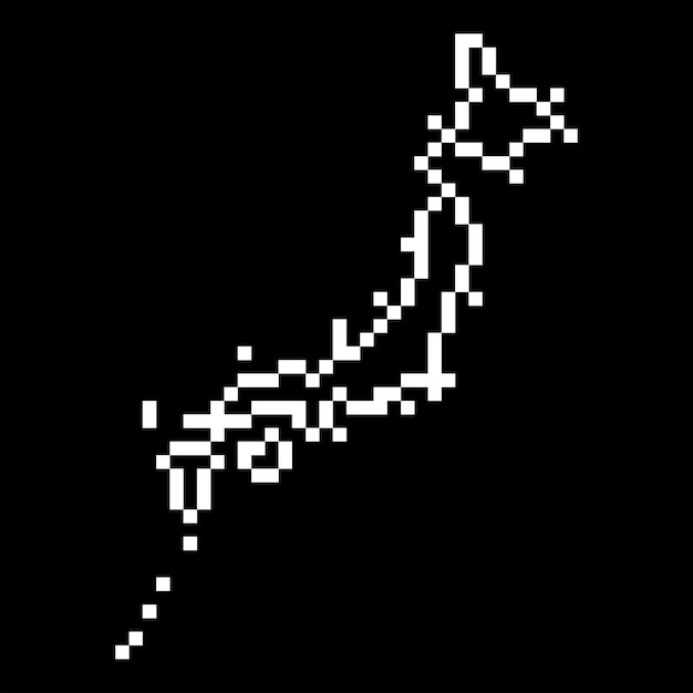 Vector pixel map of japan vector illustration