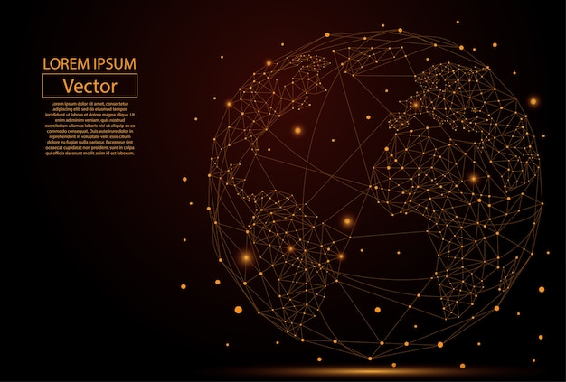 Vector planet earth consisting of points