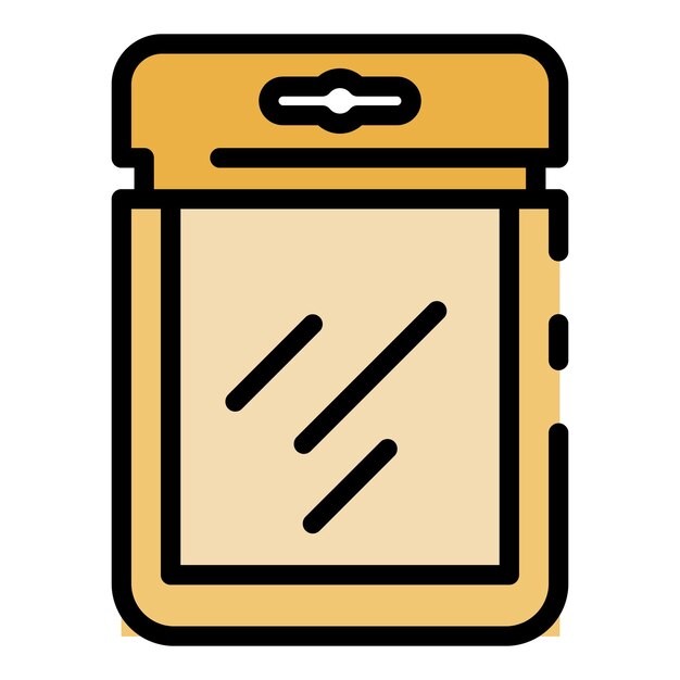 Vector plastic package icon outline plastic package vector icon color flat isolated
