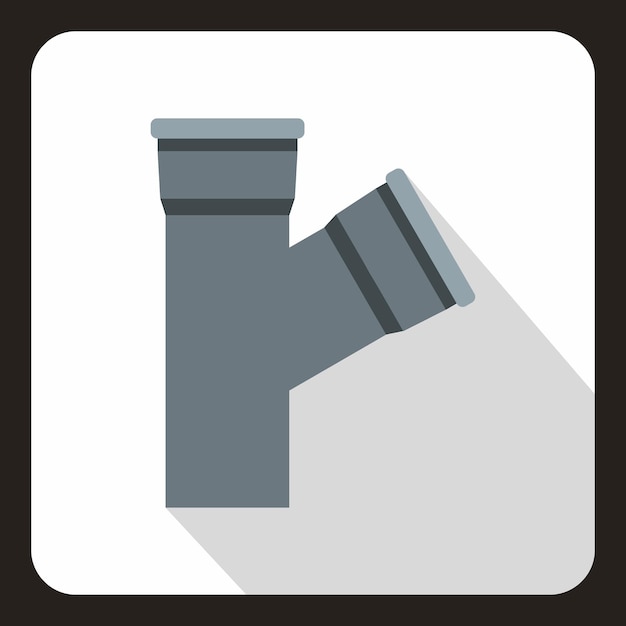 Vector plastic pipe connection icon in flat style on a white background vector illustration