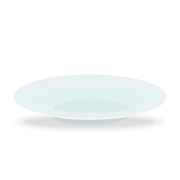 Vector plate icon isolated on white background vector illustration. empty dish cartoon style.
