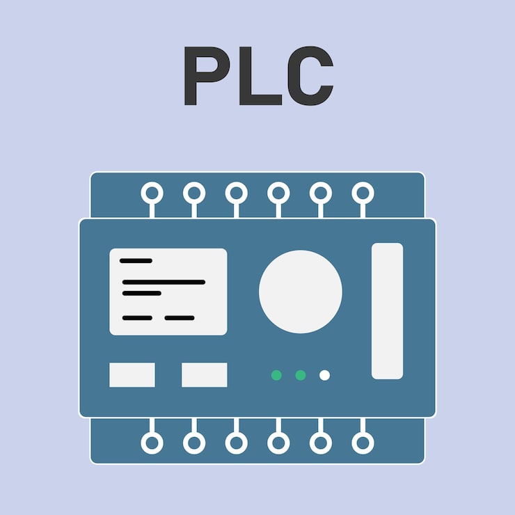 PLC Programable Logic Controller With Input and Output Flat Design