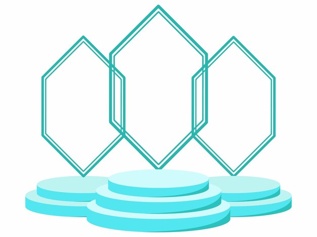 Vector podium frame stage background illustration