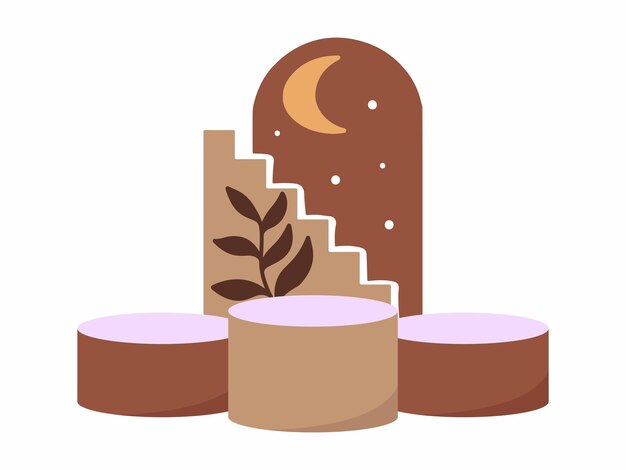 Vector podium stage islamic background illustration