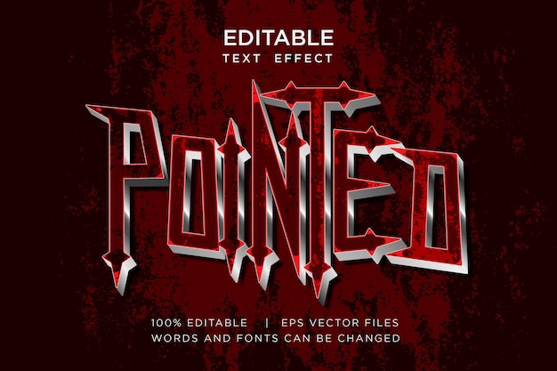 Vector pointed 3d text effect