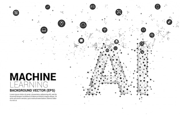 Vector polygon dot connect line shaped ai