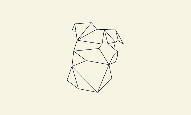 Vector polygonal line dog head logo