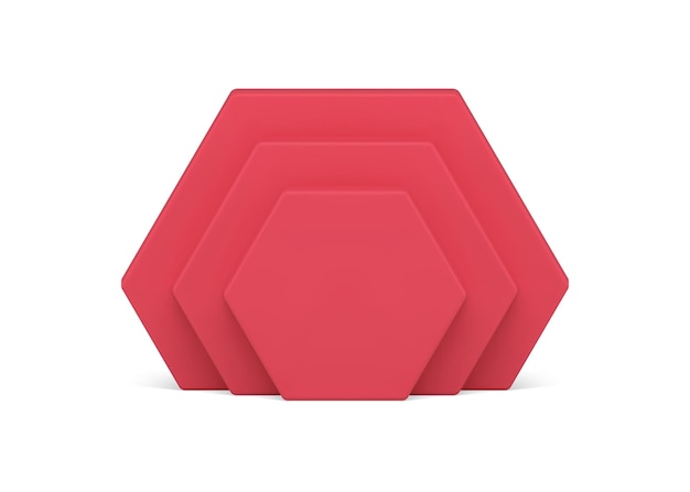 Vector polygonal vertical construction wall hexagonal level 3d element decorative design realistic vector