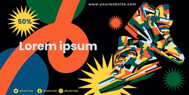 Vector pop art wpap style sneakers design