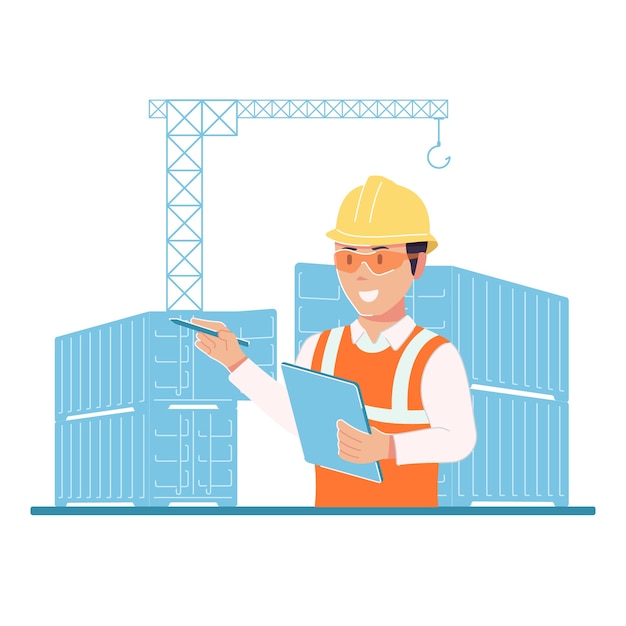 port worker concept illustration 