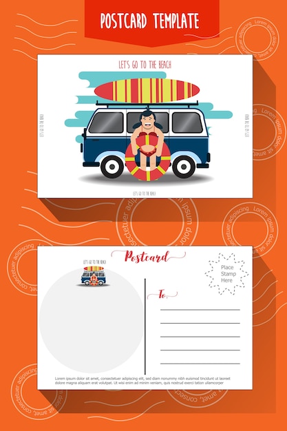Vector postcard template 