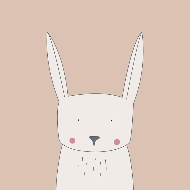 Vector postcard with a cute animal