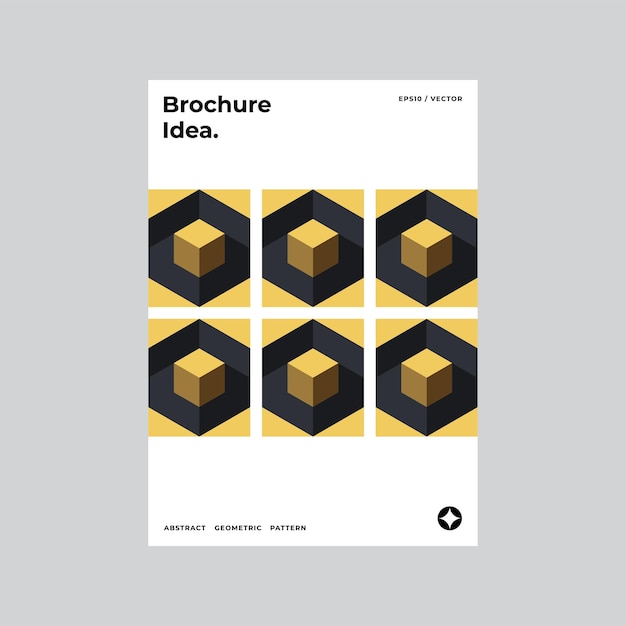 Vector poster cover design with geometric 3d figures