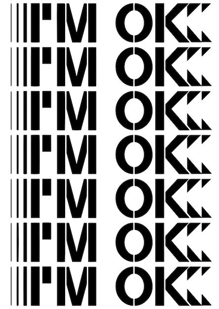 Vector poster with quote, i'm ok