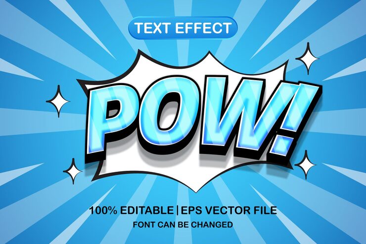 Pow 3d editable text effect