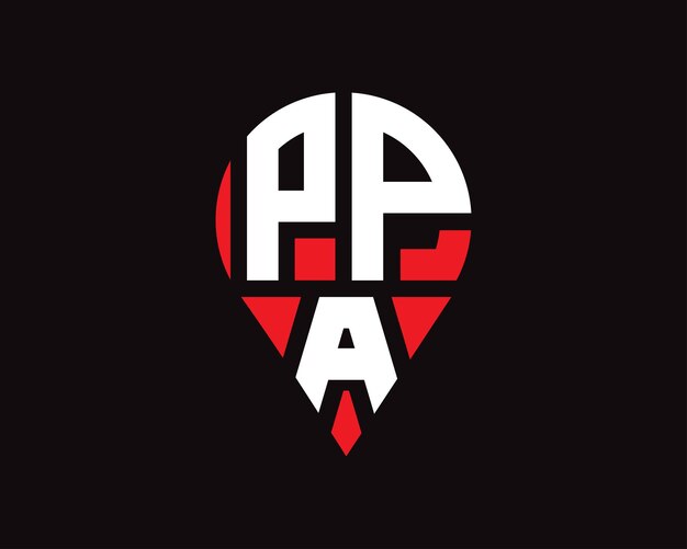 Vector ppa letter location shape logo design
