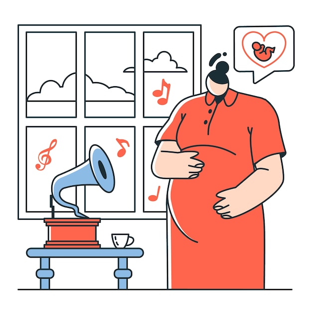 Vector pregnant concept illustration