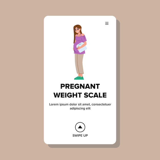 Vector pregnant weight scale vector