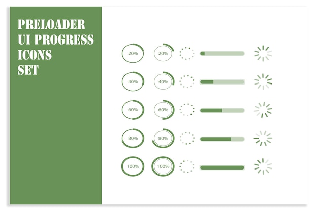 Vector preloader ui progress icons set