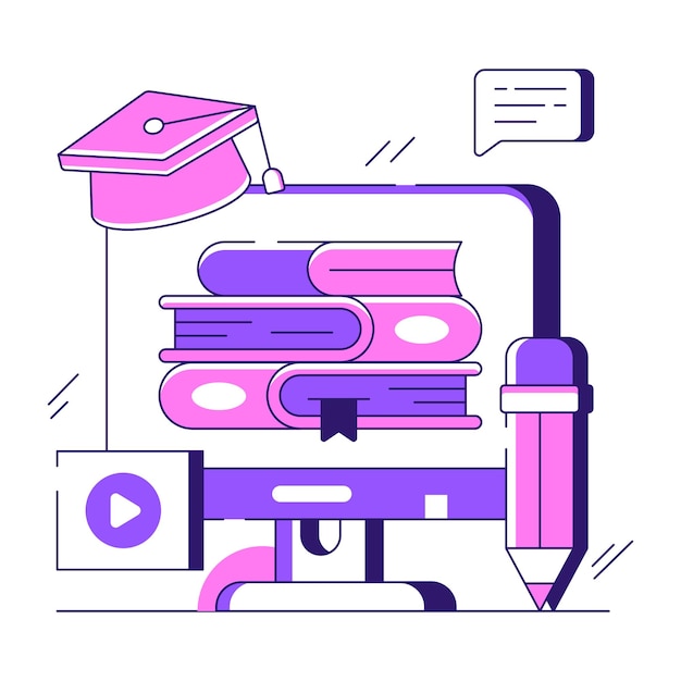 Vector premium design illustration of distance education