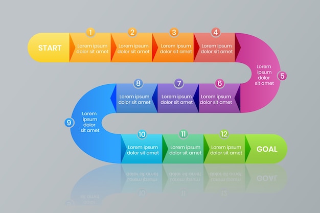 Vector presentation roadmap steps infographic elements templates