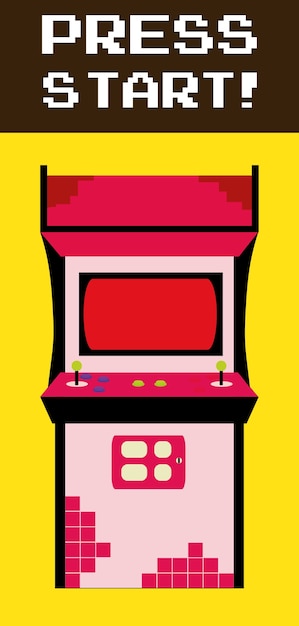 Vector press start to play arcade