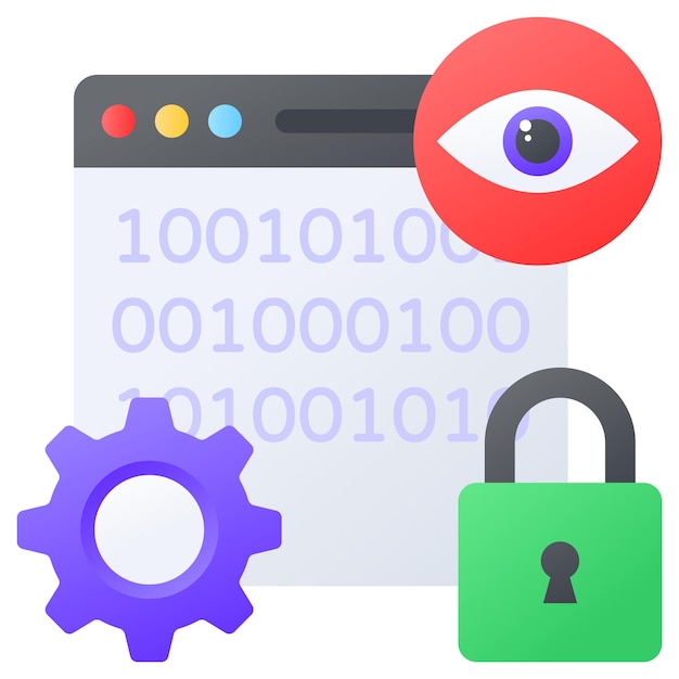 Vector previewing files and source code concept distributed version control system vector design web host