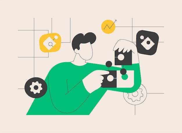 Vector problem solving abstract concept vector illustration problem solving technique strategy development finding solutions method critical thinking decision making skill abstract metaphor