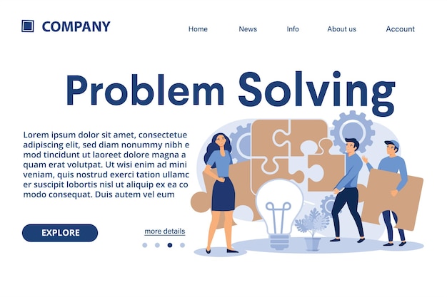 Vector problem solving illustration suitable for web landing page, ui, mobile app, banner template. vector 